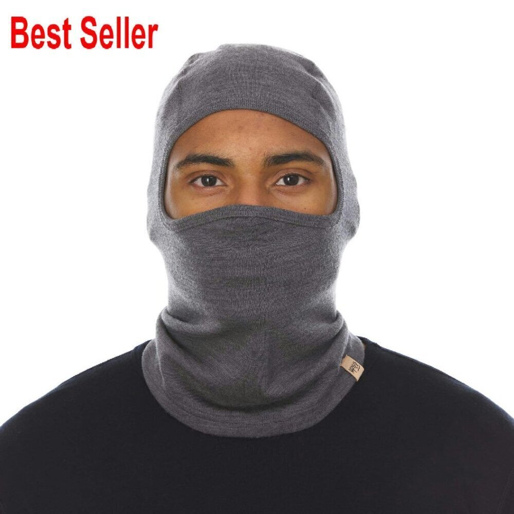 Merino Wool Balaclava Ski Mask Winter Face Cover Cold Weather Gear